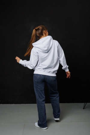 детальная картинка Толстовка HoodyStep White Толстовка Худи  Толстовка HoodyStep White фото в интернет-магазине швейной фабрики "Нарпи"