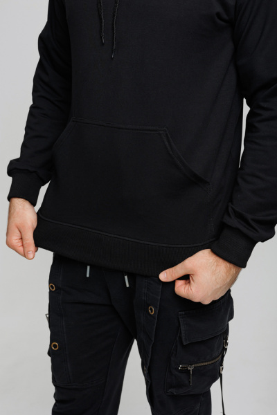 Толстовка Худи CLASSIC черная заказать оптом с логотипом в Екатеринбурге