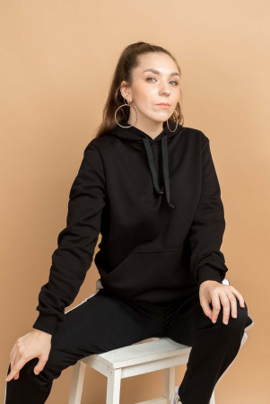 Толстовка HoodySoft Blaсk фото в интернет-магазине швейной фабрики "Нарпи"