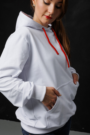 детальная картинка Толстовка HoodyStep White Толстовка Худи  Толстовка HoodyStep White фото в интернет-магазине швейной фабрики "Нарпи"